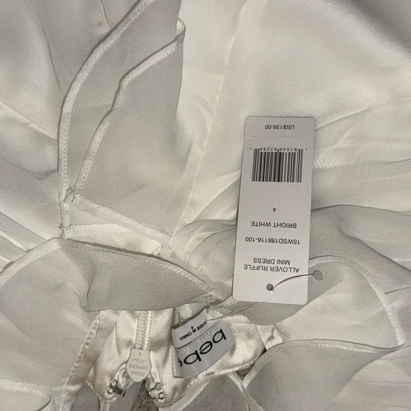 Bebe ALLOVER RUFFLE MINI DRESS bright white - Picture 3 of 7